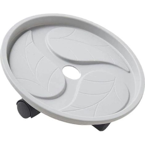 Support à plantes rond et mobile, avec roulettes, plateau de transport, support pour pots de fleurs, gris, 23,8 cm (1/5)