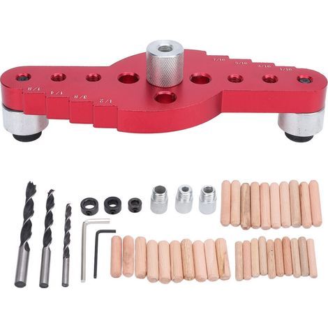 Ensemble de 42 pièces pour le perçage du centre des trous de menuiserie : positionneur de perçage droit autocentrant pour l'installation de supports d'étagères
