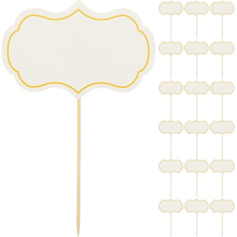 24 étiquettes pour fromage, pics à charcuterie et condiments, idéales pour les plateaux de charcuterie.-15X9X0.1CM-White (1/3)