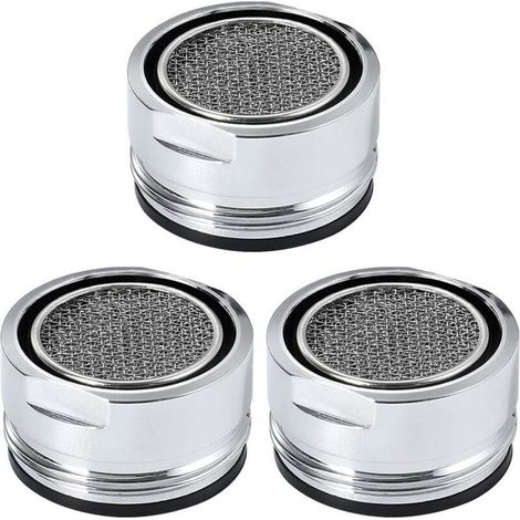Set di 3 aeratori per rubinetto, filtri per rubinetto del lavello, filtri per lavello in acciaio inox per ricambi per rubinetti di cucina e bagno - Argento (diametro (1/5)
