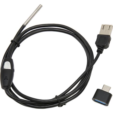 Endoscope USB 1080p avec caméra 3,9 mm, étanche IP67, type C, pour réparation automobile, 1 m (3,3 pi) avec 6 LED à luminosité variable. (1/5)