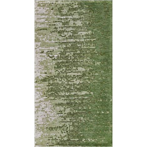 Tappeto arredo lavabile antiscivolo in ciniglia Tamigi Pistachio (1/2)