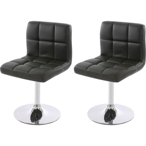 [NON UTILIZZATO] Set 2x sedie lounge girevole elegante imbottita Kavala ecopelle 44x43x76cm nero (1/5)