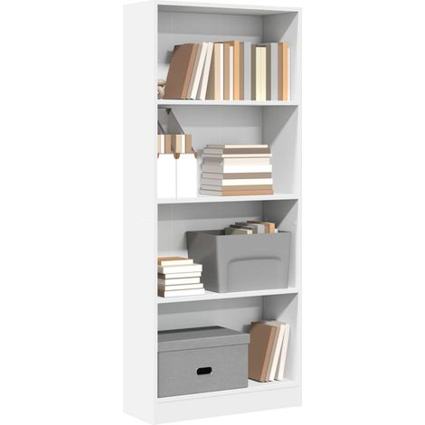 Bücherregal Weiß 60x24x143 cm Holzwerkstoff