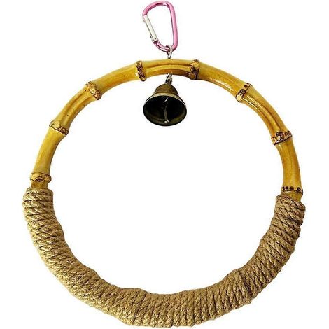Perchoir hamac perroquets, jouet cage oiseau cercle grignotage support jeu, balançoire oiseaux jouets perchoir suspendu. (1/4)
