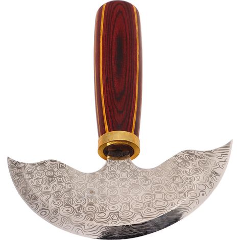 Couteaux ronds en cuir, lame tranchante haute dureté, manche en bois poli, outil de bricolage domestique, lot de couteaux circulaires pour travaux manuels (1/5)