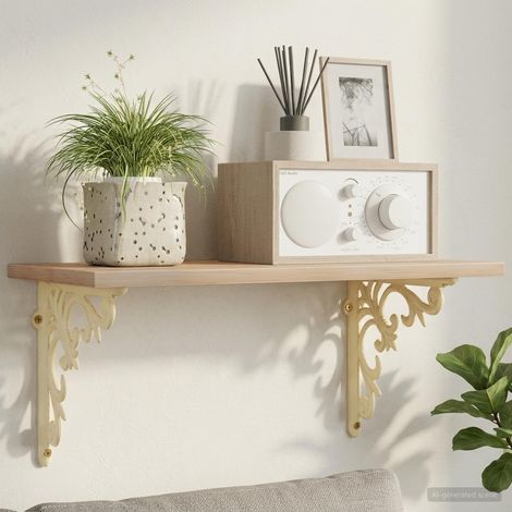 vidaXL Soportes para estanterías de pared 12 uds. Blanco antiguo (1/5)
