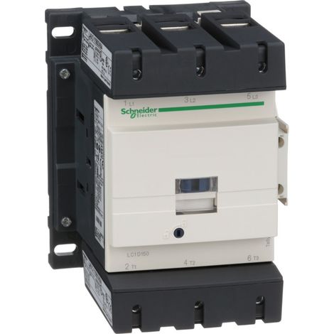 contacteur tesys d - 150a - 3 pôles - 1f+1o - 24v ac - ap - schneider electric lc1d150b7 (1/4)