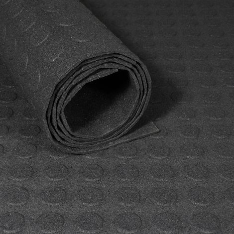Tapis en caoutchouc recyclé en rouleau - Pastillé 3 mm - Largeur 120 cm - Par mètre linéaire