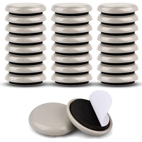 Patins pour meubles de 3,8 cm pour moquettes et parquets, 24 pièces Patins pour meubles permettant de déplacer rapidement et facilement n'importe quel objet et de protéger le sol