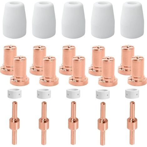 Decoupeur Plasma Buse Consommables Parkside Tip Buse Plasma Decoupe Electrode Tip Buse Consommable pour Cut 30 40 50 (25 pièces) (1/5)