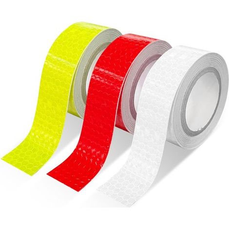 3 rollos de cinta reflectante adhesiva, tiras reflectantes de 3 m × 50 mm, impermeables, para bicicleta, casco, mochilas escolares y ropa. (1/5)