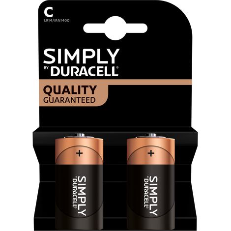 Pack de 2 piles Duracell - Simply Format C LR14
