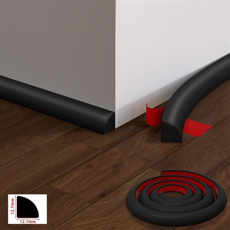 Tira de esquina semicircular flexible de 3 m, tira impermeable para baño, tira de borde autoadhesiva, apta para suelos, impermeable. (1/5)