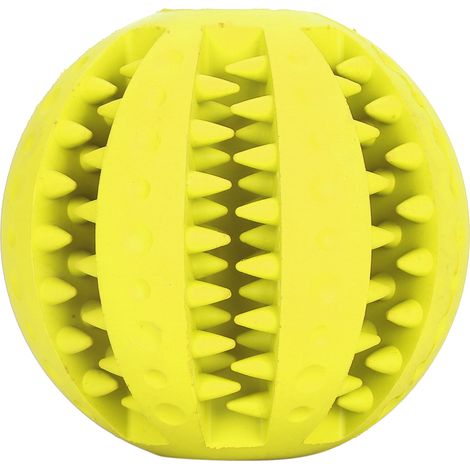 Wassermelonen-Punkte-Spielball für Haustiere, Kauball für Hunde, drehbares interaktives Haustierspielzeug, gelb (1/5)