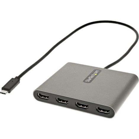 StarTech.com Adaptador USB-C a 4 Puertos HDMI - Tarjeta Gráfica y de Vídeo Externa - Dongle Llave USB Tipo C a 4x HDMI - 1080p a (1/3)