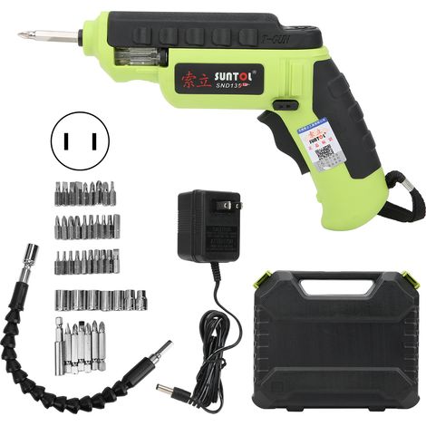 Tournevis électrique LED sans fil, kit de perceuse rechargeable type pistolet, visseuse 1500mAh, prise CN 220V AC (1/5)