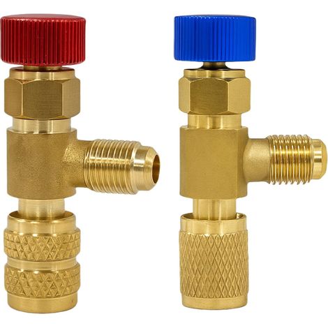 Adaptateur Climatisation - Valve Sécurité R410A R22 - Connecteur Rapide pour Système Clim Auto et Domestique - 2 Pièces