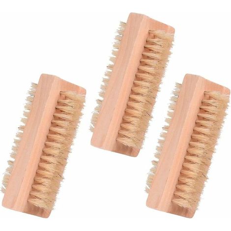 DEESSE SHOP - Brosse à ongles, brosse à ongles en bois 3 pièces, outil de nettoyage manuel des poils, brosse de nettoyage des ongles pour les mains et les pieds, brosse de lavage des mains (1/5)