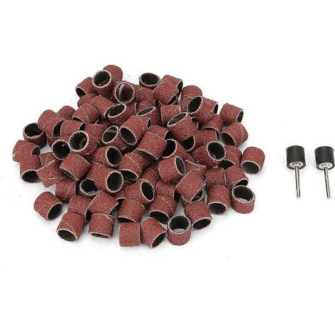 100 Stück 12 mm Schleifpapierring Schleifscheibe Schleifaufsatz 2 Stück Stäbe