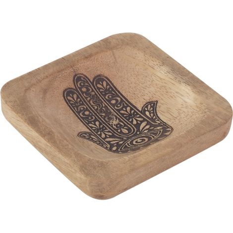 Signes Grimalt Bandeja De Decoración Decoracion  Bandeja Mano Fatima S Bandejas Marrón 10x10x3cm 34289 (1/2)