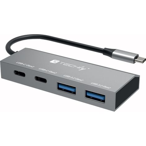 Techly HUB Docking Station USB-C 3.2 Gen 1 con 4 porte USB, colore argento. (1/3)