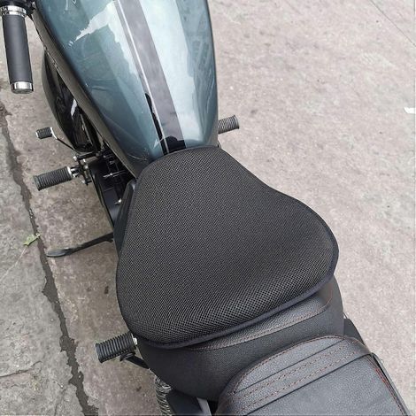 Universelles 3D-Motorrad-Sitzkissen aus stoßfestem, atmungsaktivem Gel mit Sitzbezug (1/5)