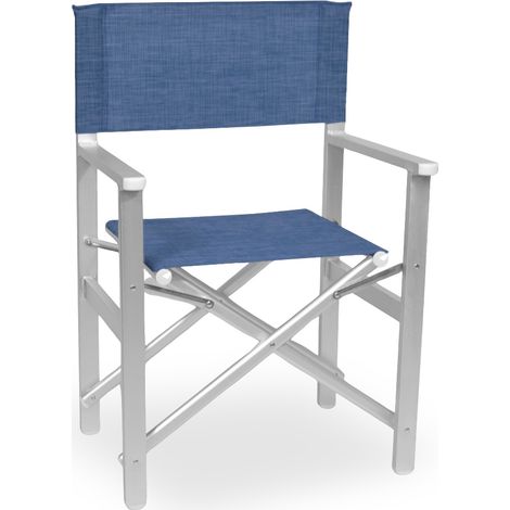 Sedia Regista Ketty in alluminio con seduta e schienale in textilene blu