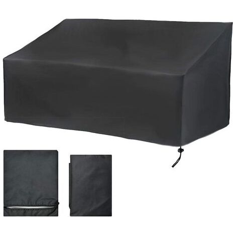 royaluxe - Housse Banc de Jardin 3 Places, Housse Banc Exterieur Patio Anti-poussière, Anti-UV, Étanche, Coupe-Vent, Tissu Oxford, Housse de Protection pour Canapé (163x66x89cm) (1/5)