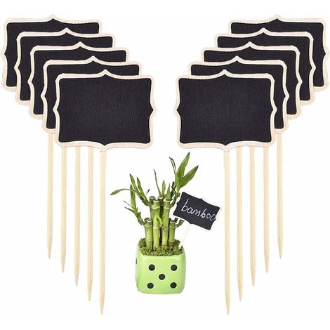 20 pcs Étiquettes de Plantes en Bois, Mini Étiquettes de Plantes Tableau Noir, pour Plante d'Intérieur Jardin Potager Balcon Décoration de Jardin d'Herbes (1/5)