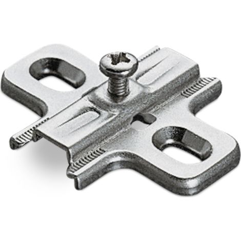 Salice Kreuzmontageplatte Serie 200 H3 Langloch für Holzschrauben Nickel matt (1/2)