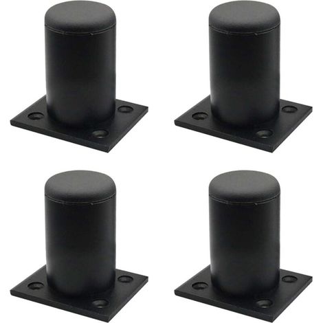 Pieds de table en alliage d'aluminium, pieds de meubles réglables en métal pour plan de travail, petit déjeuner, bar, bureau, armoire d'angle (noir, 4 pièces, taille : 6 cm) (1/5)