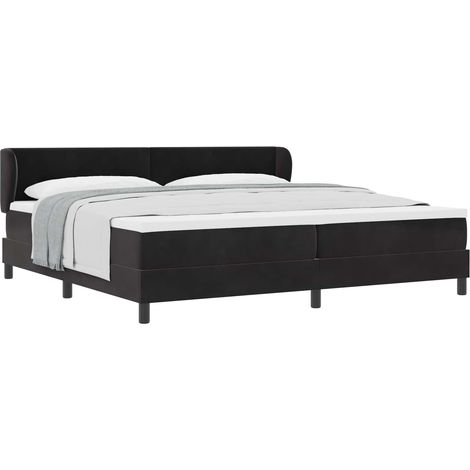 Maison Exclusive - Letto a molle con testiera Nero 200 x 200 cm Velluto (1/5)