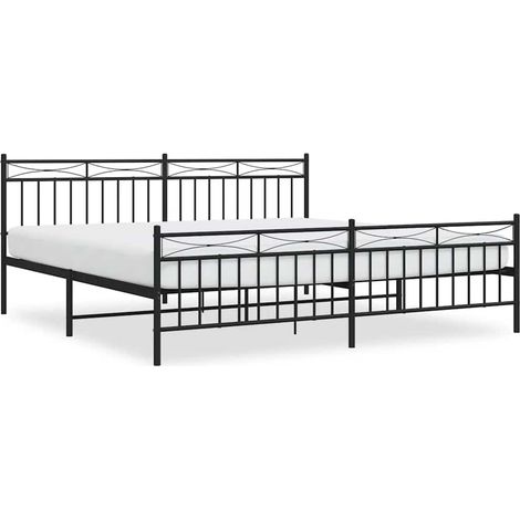 Maison Exclusive - Giroletto con Testiera e Pediera Metallo Nero 193x203 cm (1/5)