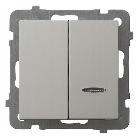 Interrupteur double Ospel lp-2gs/m/82 avec rétroéclairage encastrable (1/2)