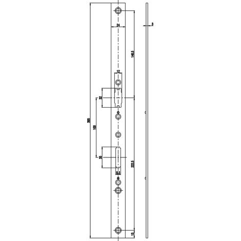 BKS Adapterstulp für Fluchttürschlösser Serie 18, U-Stulp 318x24x6 mm, Edelstahl