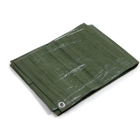 TELO OCCHIELLATO 85 gr VERDE BLU IMPERMEABILE COPRITUTTO MULTIUSO MISURA 8x10mt STI