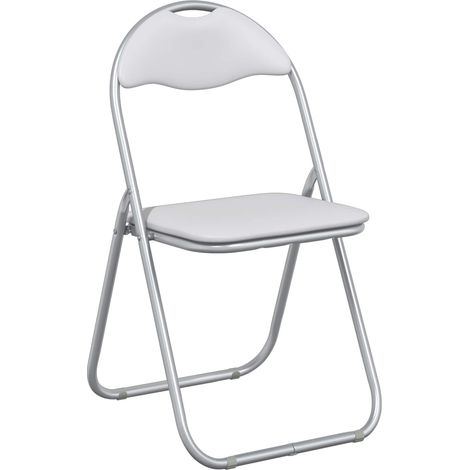 Maison Exclusive - Sedia pieghevole 8 pcs Bianco e Grigio 48 x 43,5 x 81 cm