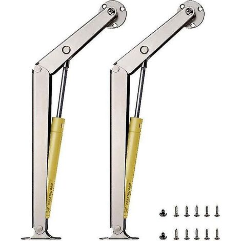 Lot de 2 vérins à gaz pour couvercle, charnières de sécurité pour coffre à jouets, supports de tatami, tige hydraulique à gaz, pour cuisine (1/5)