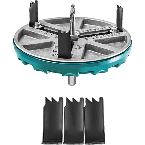 Herramienta universal multiusos para carpintería, broca ajustable, diámetro de perforación ajustable de 45 a 130 mm, herramienta de corte para carpintería, abridor de agujeros redondos para perforar a (1/2)