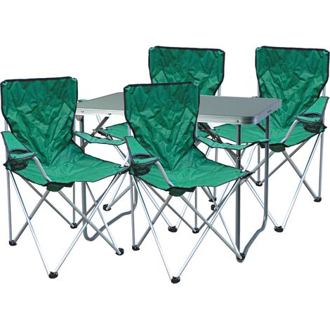5-teiliges Campingmöbel Set XL Grün-MMC330871+4xMSP1000 (1/4)