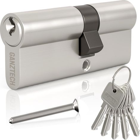 30/40(70mm), Cylindre de serrure, clé avec 5 Touches standard, cylindre de serrure européen en alliage d'aluminium, installable sur n'importe quelle porte. (1/5)
