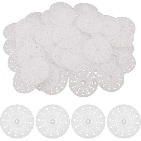 Lot de 50 rondelles en polypropylène de 50mm pour fixation soutien Rondelles d'isolation en plastique Rondelle Isolation Chevilles d'isolation pour panneaux isolants souples en EPS XPS laine (1/5)
