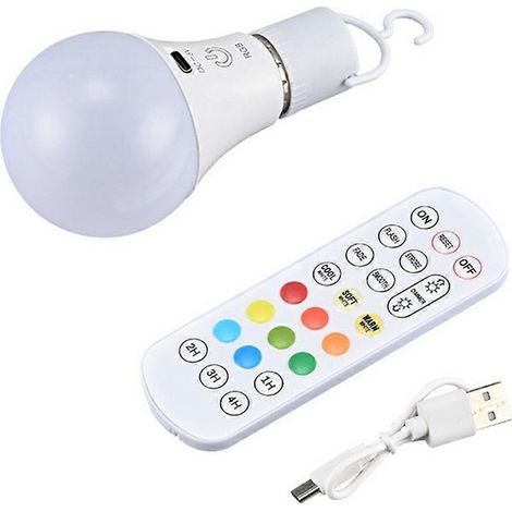 Filiyano – Lampe rechargeable RGB E27 avec télécommande et minuterie, intensité variable et commande tactile 2700 (1/5)