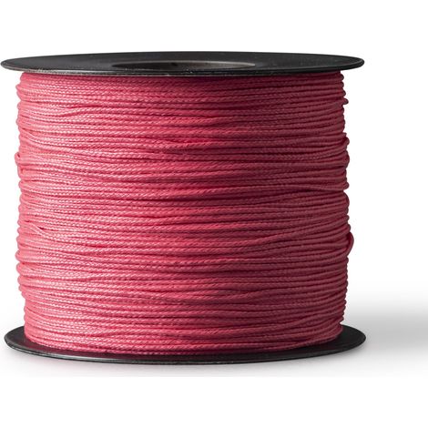 SNURO Corde de maçon (1,5mm, 200M, rose fluo) - Corde Fluorescente rose en Polyester Tressée Robuste pour N'importe quelle Utilisation - Résistante aux Intempéries - Pour travaux maçonnerie (1/4)