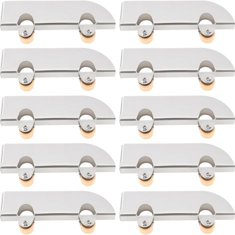 Lot de 10 Roulettes de 5 Mm pour Portes Coulissantes en Verre Et Acier Inoxydable avec Roues en Cuivre pour Un Glissement en Douceur (1/5)