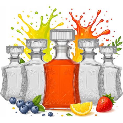 Lot de 5 carafes en verre LILIA 750 ml pour liqueurs, vin et bouteilles d'alcool (cadeaux) (1/5)