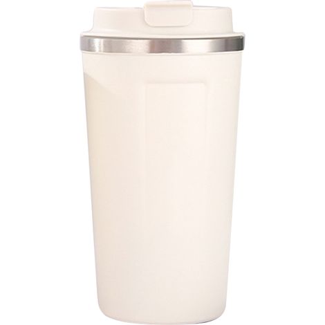 Isolierbecher aus Edelstahl 304, großes Fassungsvermögen 510 ml, sicherer Deckel, tragbares Design fürs Büro, Weiß (1/5)