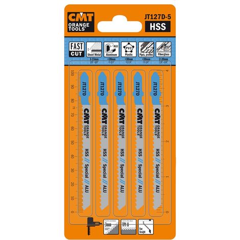 CMT JT127D-5 5 LAMES POUR SCIE SAUTEUSE EN HSS POUR ALUMINIUM DROITE ET FIN 100X3X8TPI (1/3)