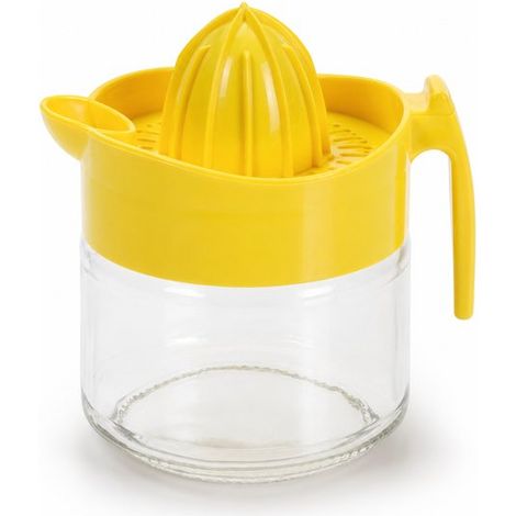 Presse-agrumes en verre 300 ml – Presse-agrumes transparent pour oranges et citrons – Ø 9 x 12 cm – Presse-agrumes manuel (1/2)